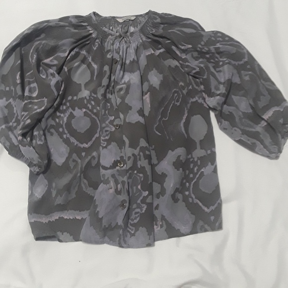 Tucker Button Down 100% Silk Top - Picture 4 of 6